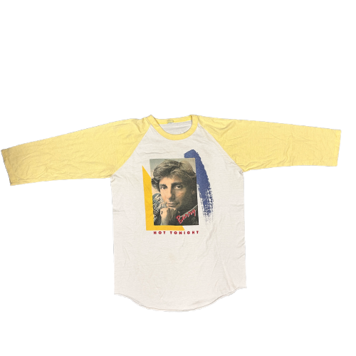 Vintage 80s Barry Manilow "Hot Tonight" 1983 Tour  Raglan Sleeve T-Shirt