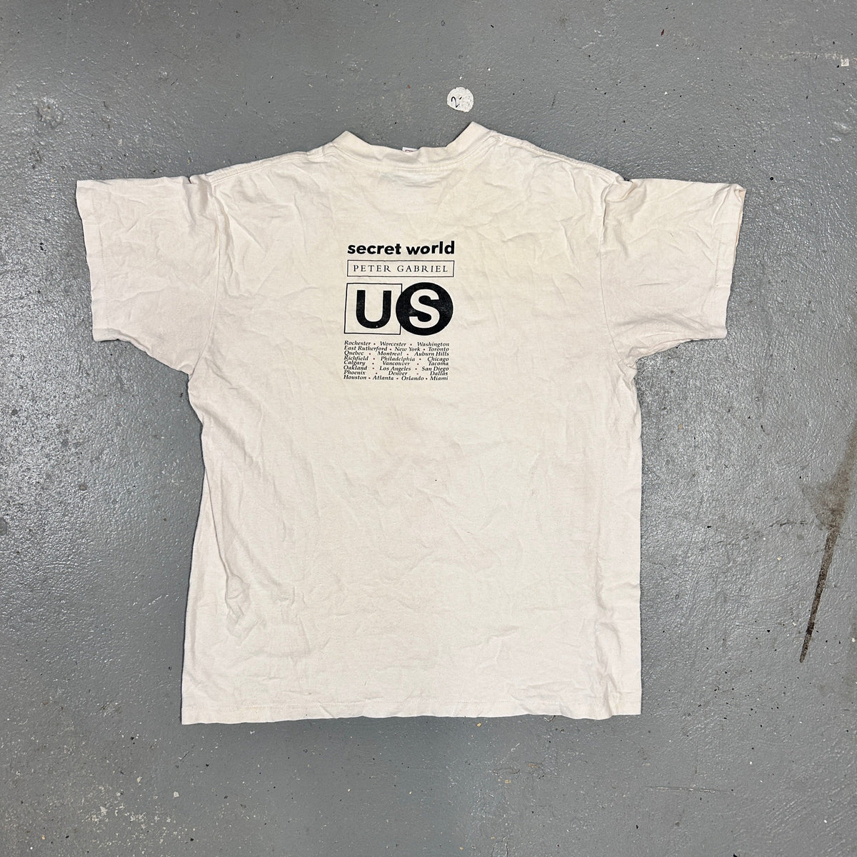 Vintage 90s Peter Gabriel Secret World Tour Band T-Shirt
