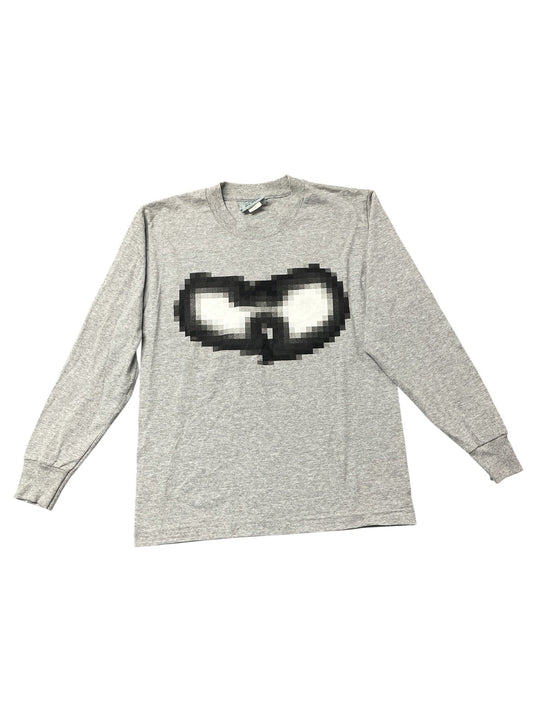 Vintage 1990s Wu Wear Long Sleeve Shirt Grey Pixel Graphic