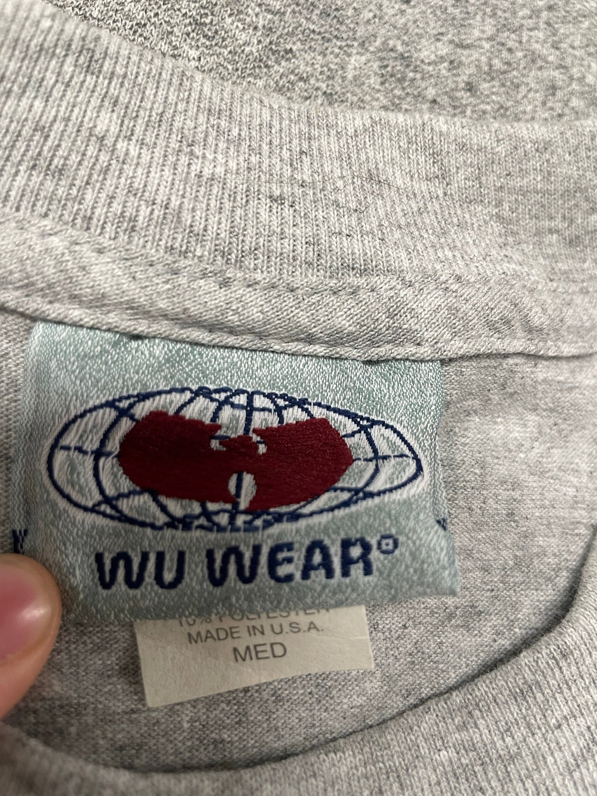 Vintage 1990s Wu Wear Long Sleeve Shirt Grey Pixel Graphic