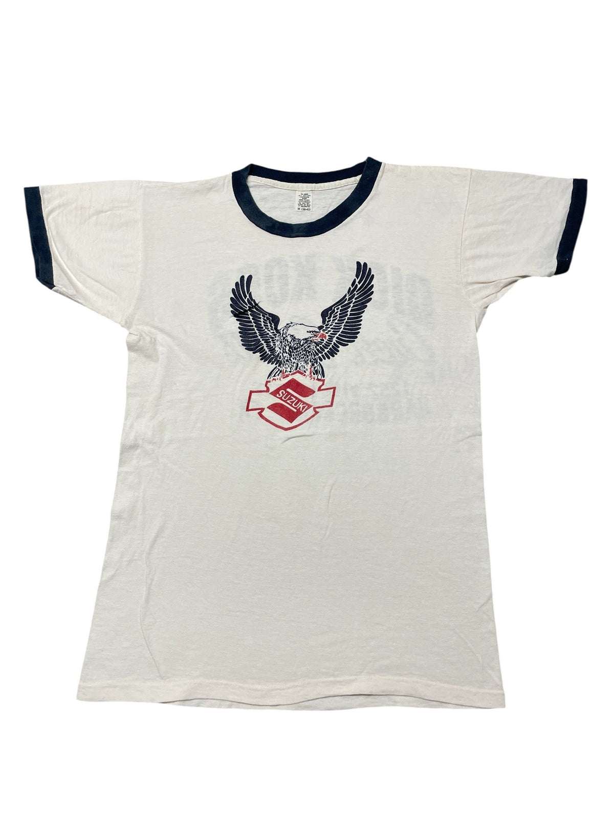 Vintage 1970s Suzuki Motorcycle Ringer T-Shirt