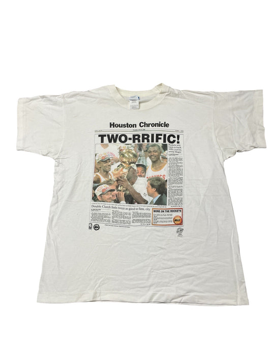 Vintage 1995 Houston Rockets NBA 90s Front Page T-Shirt