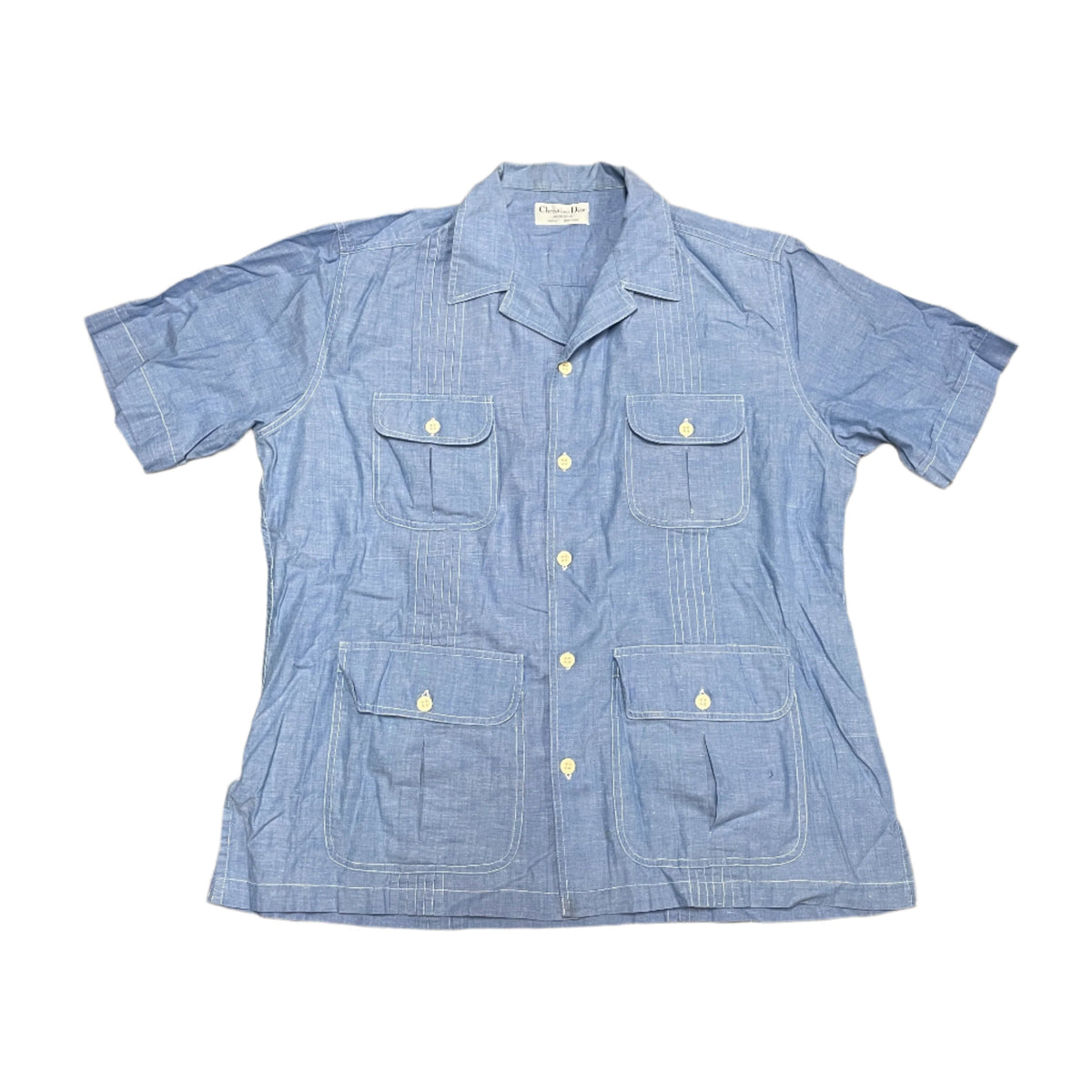 Vintage 80s Christian Dior Monsieur Designer Camp Button-Down Shirt