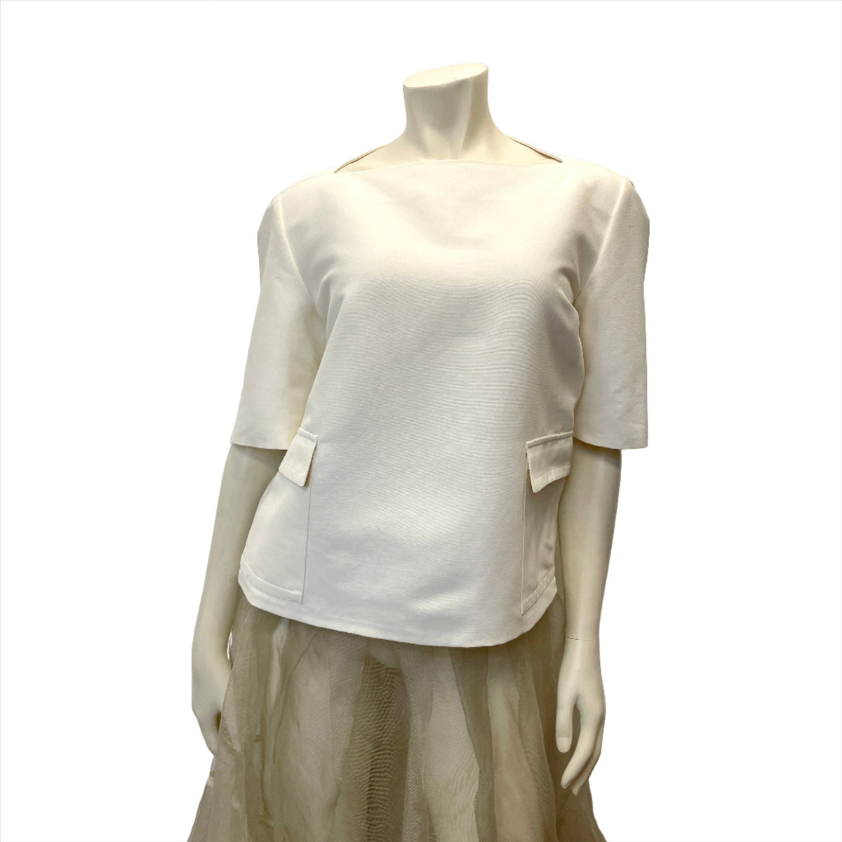 @Gucci Vintage Designer Boat Neck Structured Top Tops Public Butter 