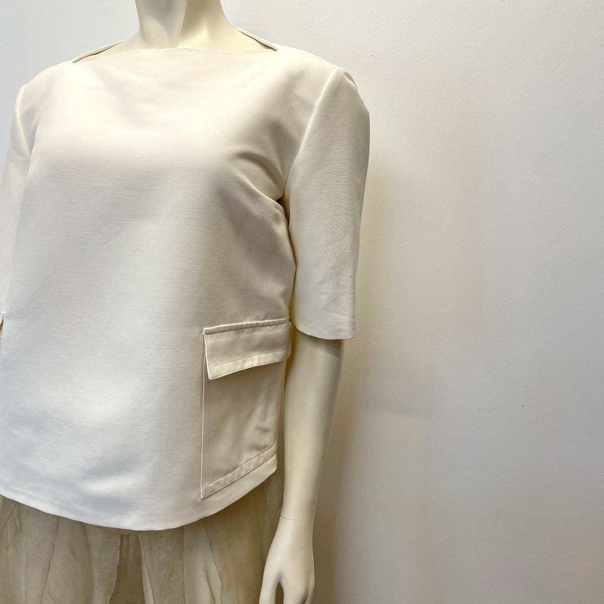 @Gucci Vintage Designer Boat Neck Structured Top Tops Public Butter 