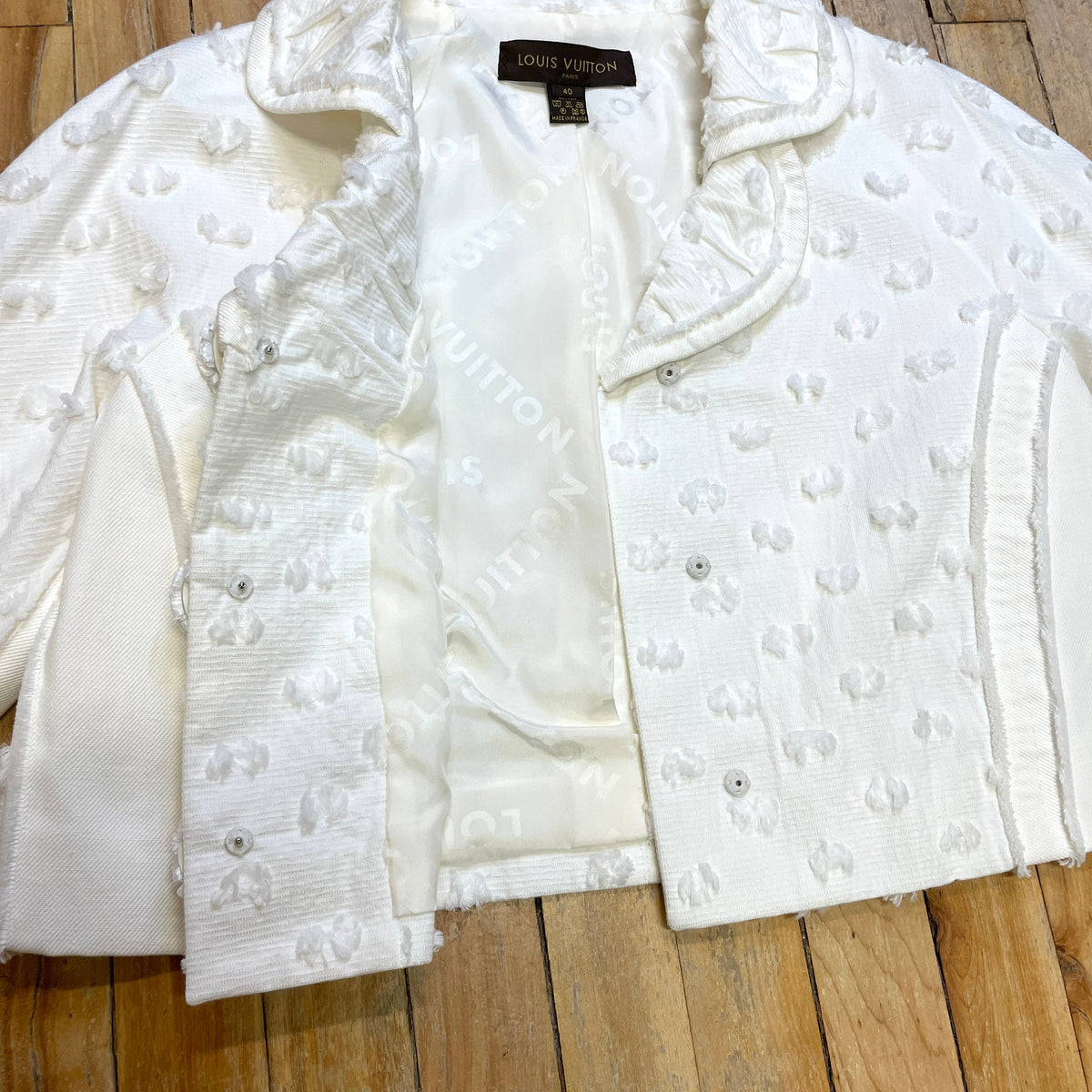 @Louis Vuitton Vintage Designer Flocked Cropped Jacket Tops Public Butter 