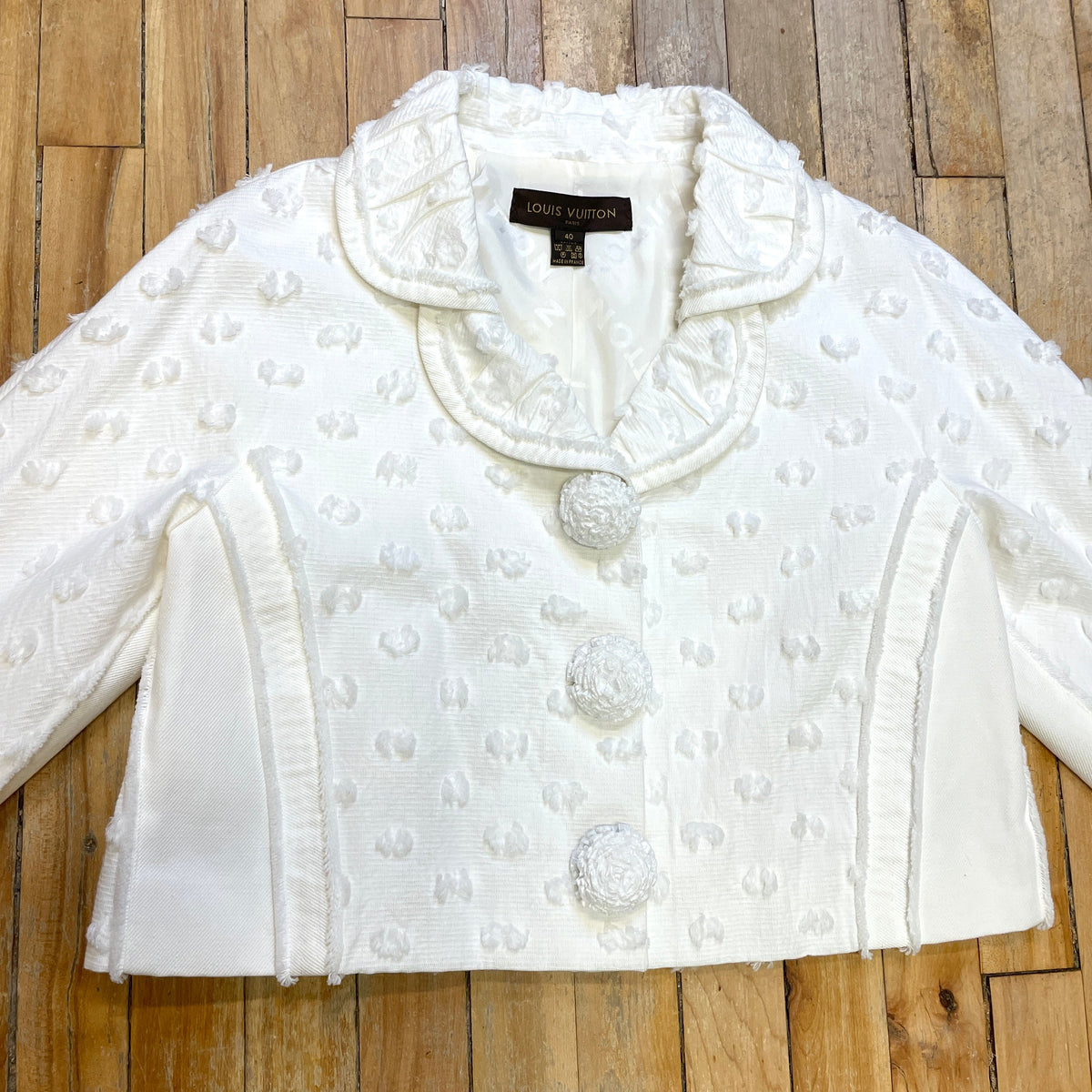 @Louis Vuitton Vintage Designer Flocked Cropped Jacket Tops Public Butter 