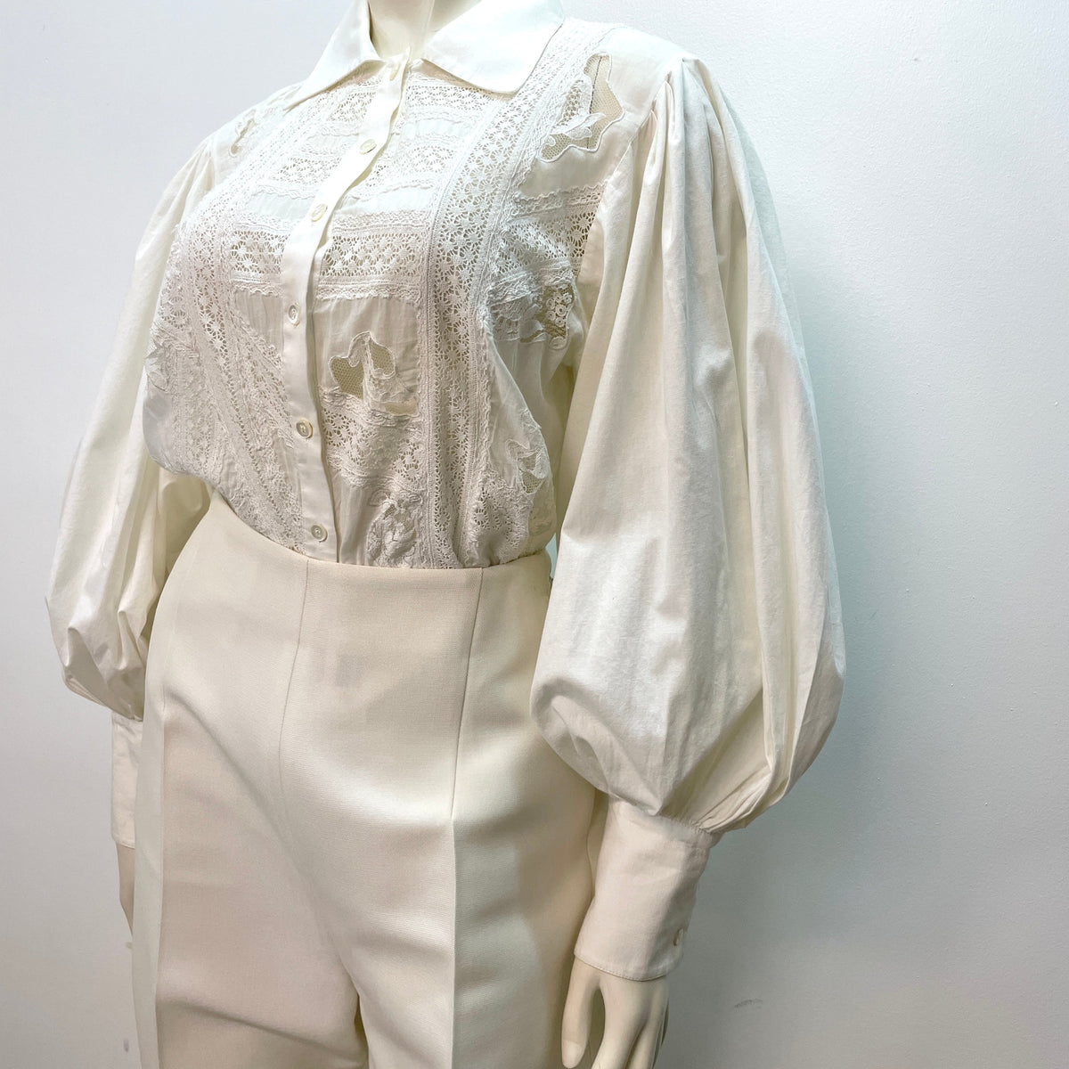 @Oscar de la Renta Vintage Designer Lace Blouse Tops Public Butter 