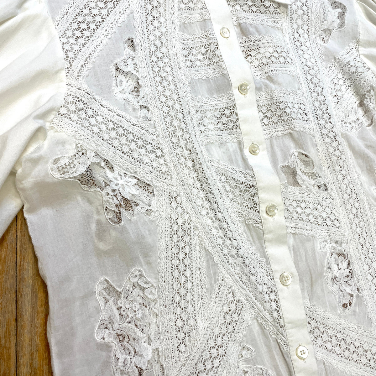 @Oscar de la Renta Vintage Designer Lace Blouse Tops Public Butter 