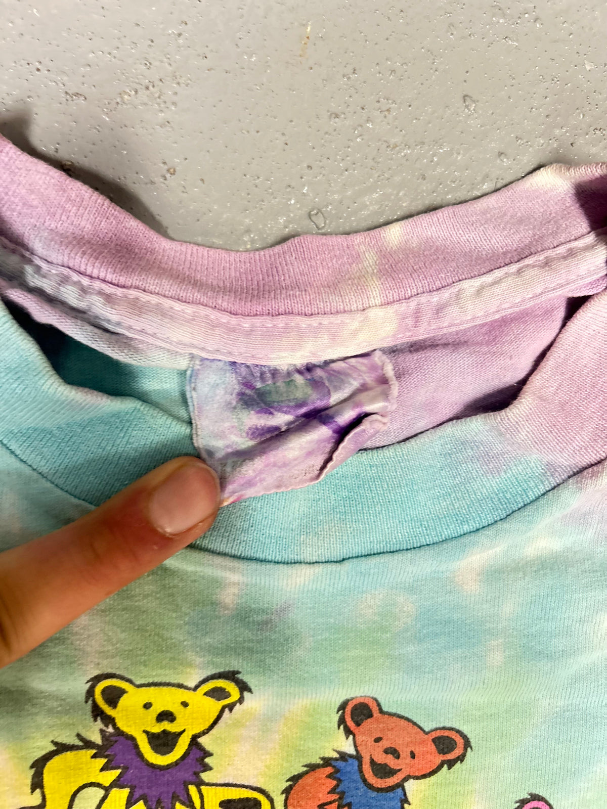 Vintage 1989 Grateful Dead Dancing Bears Tie-Dye Band T-Shirt Liquid Blue
